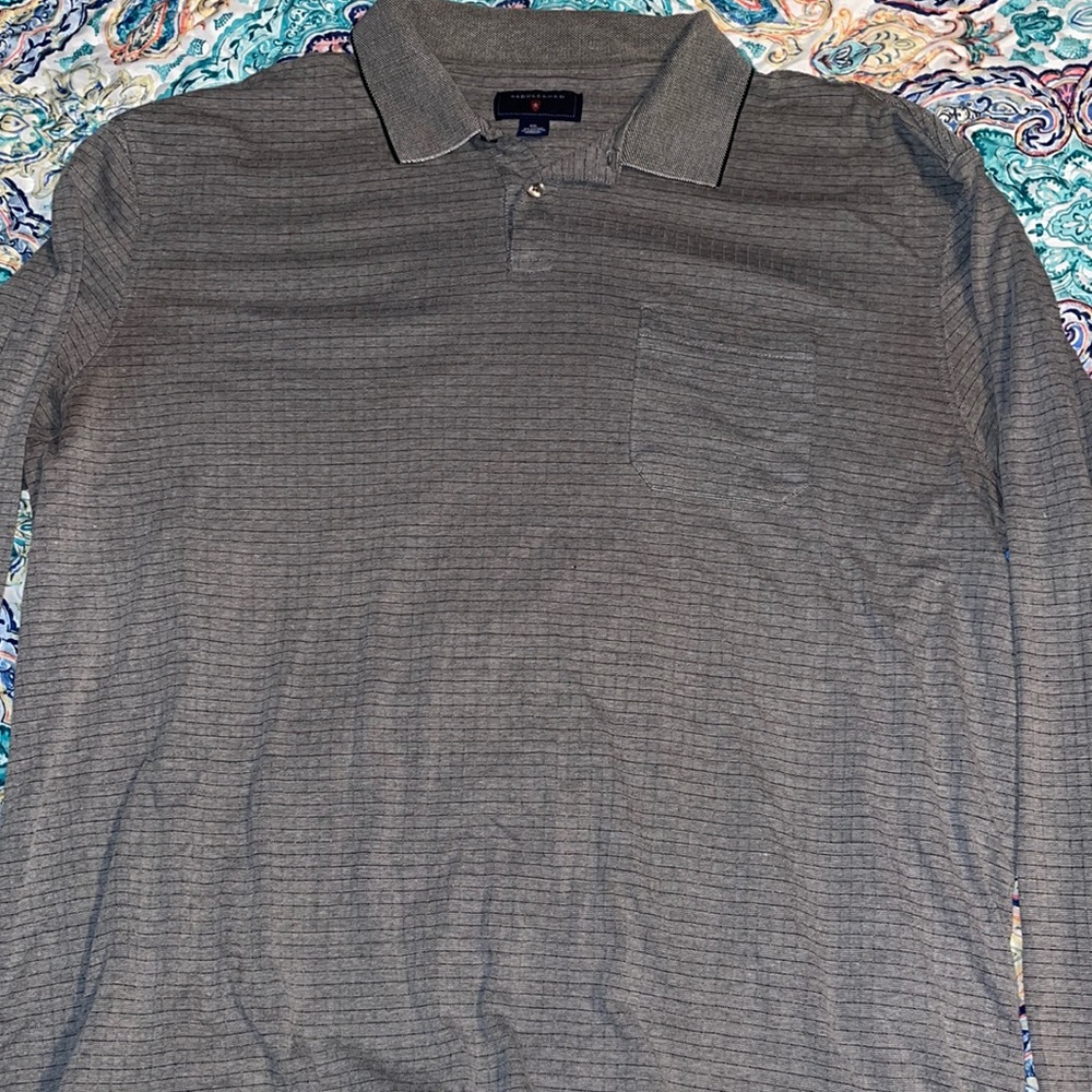 Qty 2 Saddlebred Long Sleeved Polo Dress Shirts
